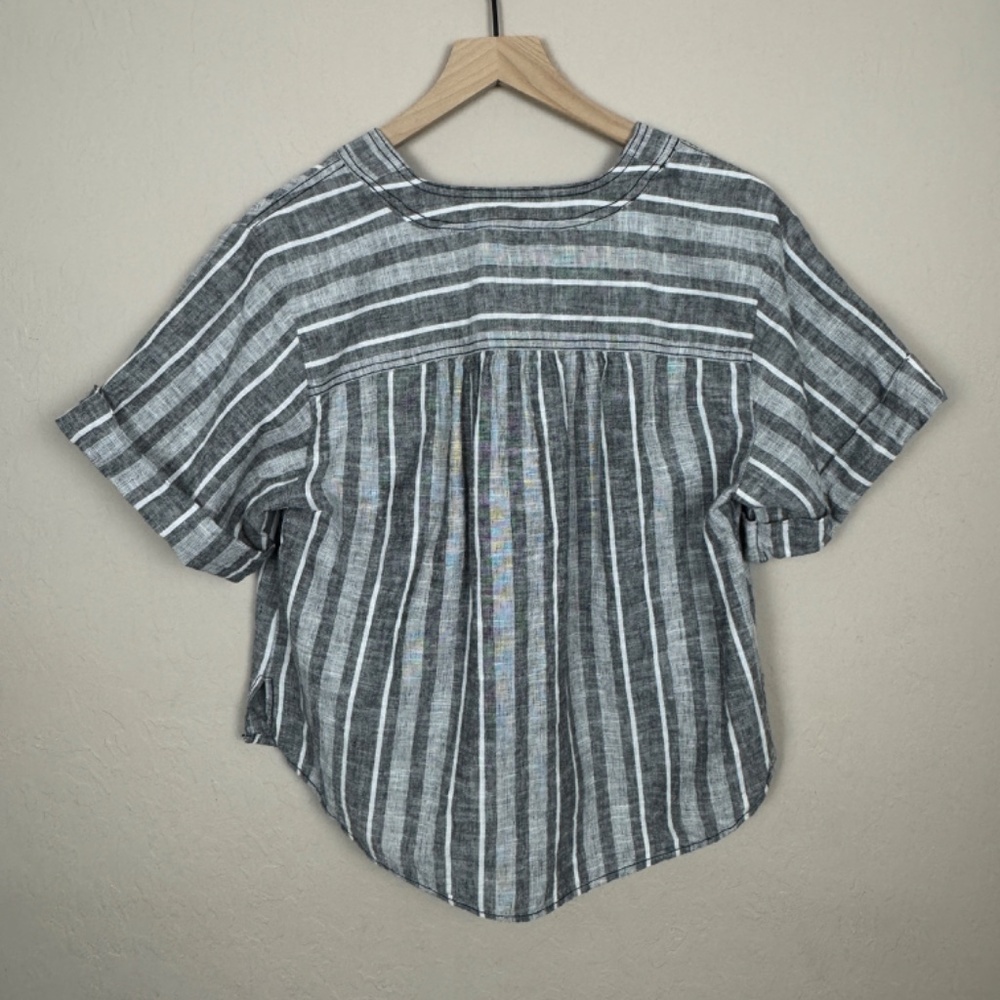 ANTHROPOLOGIE Pilcro Linen Henley Surf Shirt - Picture 9 of 15